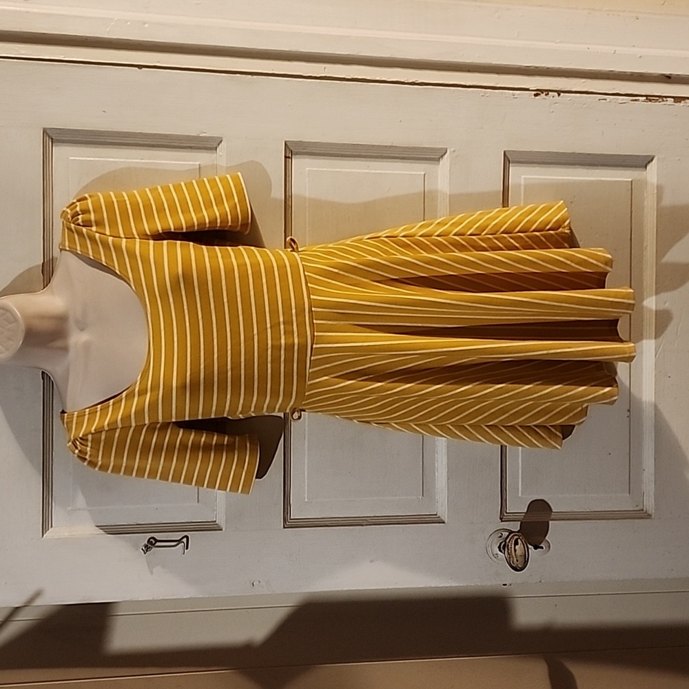 Pink Owl Striped Dress Small